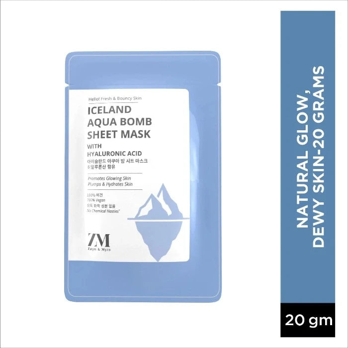 ZM Iceland Aqua Bomb Sheet Mask - 20g | زد ام ماسك أكوا بومب للوجه - 20 غرام