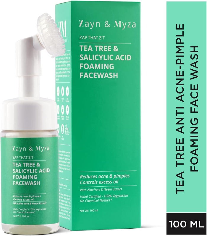 ZM Tea Tree & Salicylic Acid Foaming Face Wash - 100ml | زد ام غسول رغوي للوجه بزيت شجرة الشاي و الساليسيليك اسيد - 100 مل