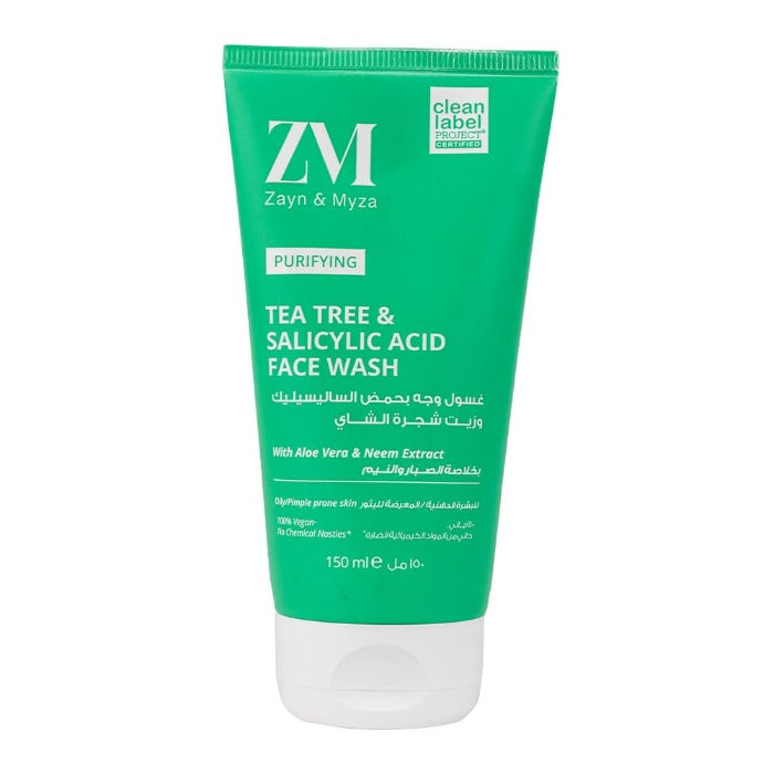 ZM Tea Tree & Salicylic Acid Face Wash - 150ml | زد ام غسول للوجه بزيت شجرة الشاي و الساليسيليك اسيد - 150 مل