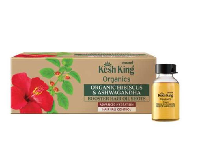 Kesh King Organic Hibiscus & Henna Hair Fall Control - 8Vialsx6ml | كيش كينج زيت للشعر لمنع التساقط - 8 عبوات x 6 مل