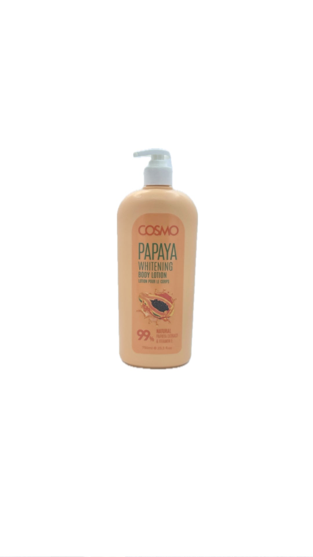 COSMO Papaya Whitening Body Lotion 99% Natural - 750ml | كوزمو لوشن للجسم بالبابايا - 750 مل