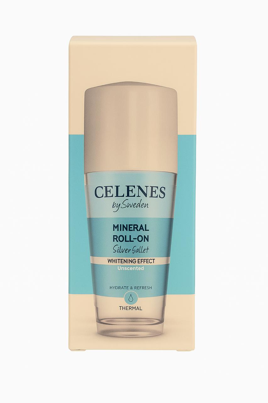 Celenes by Sweden Mineral Roll-On Whitening Effect Unscented - 75ml | سيلينس رول أون معدني للتفتيح وخالية من العطر – 75 مل