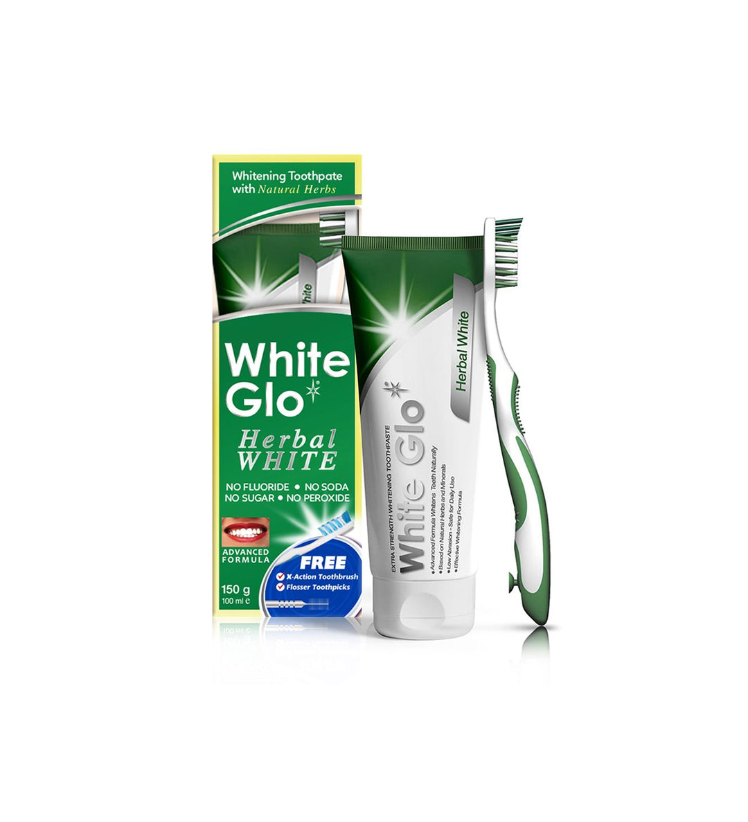 White Glo Herbal White Toothpaste - 150g/100ml | وايت غلو معجون اسنان - 150/ 100 مل