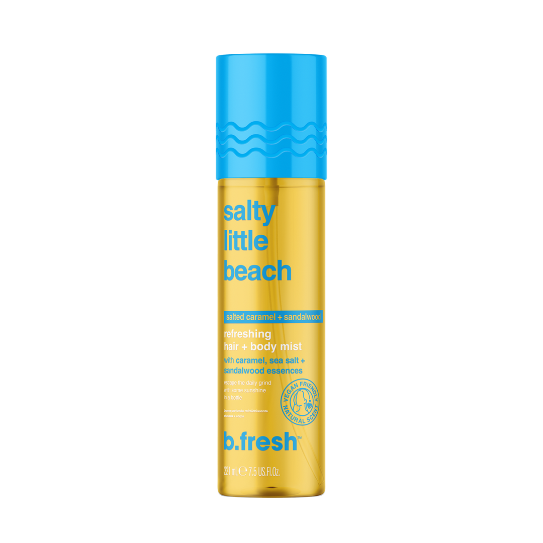 b.Fresh Salty Little Beach Salted Caramel + Sandalwood Refreshing Hair + Body Mist - 221ml | بي فريش ميست للشعر و الجسم برائحة الكراميل المملح و خشب الصندل - 221 مل