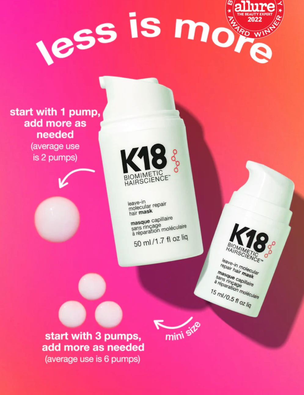 K18 Leave-in Molecular Repair Hair Mask - 15ml |كي 18 ليف ان ماسك لأصلاح الشعر - 15 مل