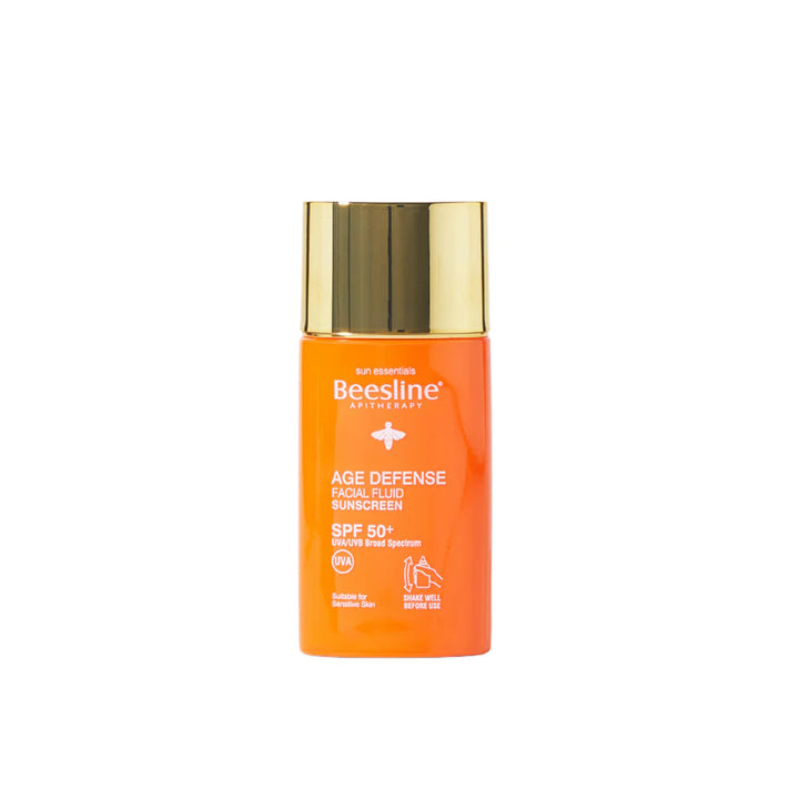 Beesline Age Defense Facial Fluid Sunscreen With Spf 50 - 40ml | بيزلين واقي شمس سائل للحماية ضد التجاعيد مع عامل حماية 50 - 40 مل