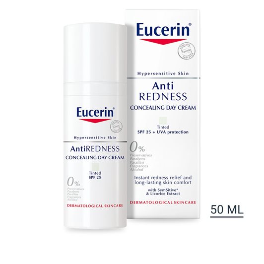 Eucerin Anti-Redness concealing day cream SPF25 Tinted - 50ml | يوسيرين كريم النهار لإخفاء الاحمرار مع لون - 50 مل