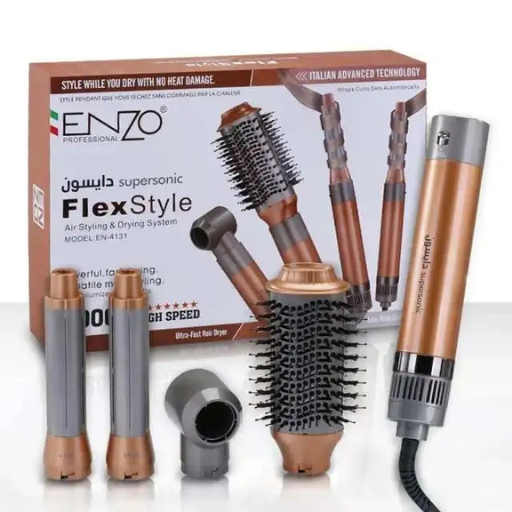 ENZO Supersonic FlexStyle Air Styling & Drying System (Model EN-4131 / FlexStyle Kit) | اينزو مجموعة مجفف الشعر متعدد الاستخدامات