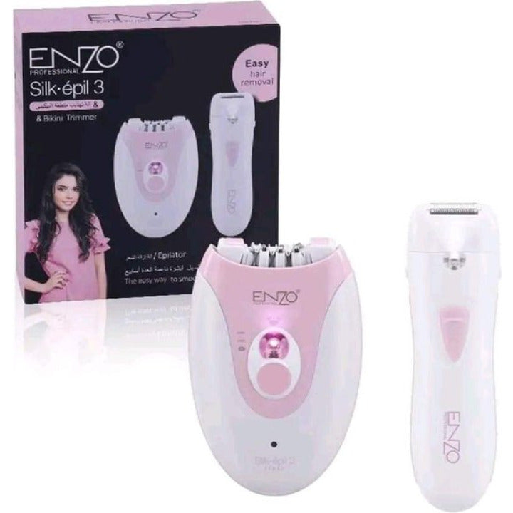 ENZO Professional Silk-épil 3 Epilator & Bikini Trimmer| جهاز إزالة الشعر إنزو بروفيشنال سيلك-إبيل 3 مع ماكينة تشذيب للبكيني