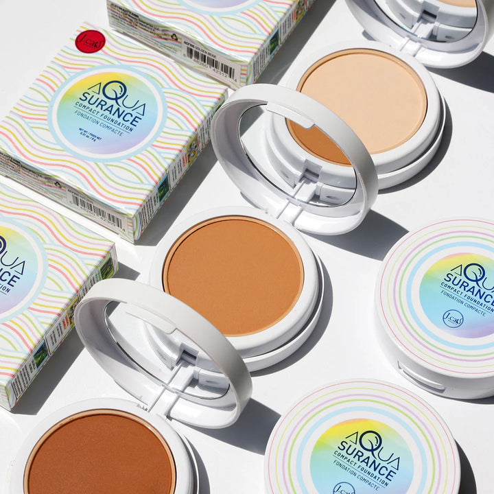 J. Cat Aquasurance Compact Foundation, Porcelain - 9g| جي كات  فاونديشن بودرة مضغوطة-9غرام