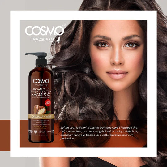 Cosmo Argan Oil & Wheat Protein Shampoo - 1000ml | كوزمو شامبو بزيت الارغان و بروتين القمح - 1000 مل
