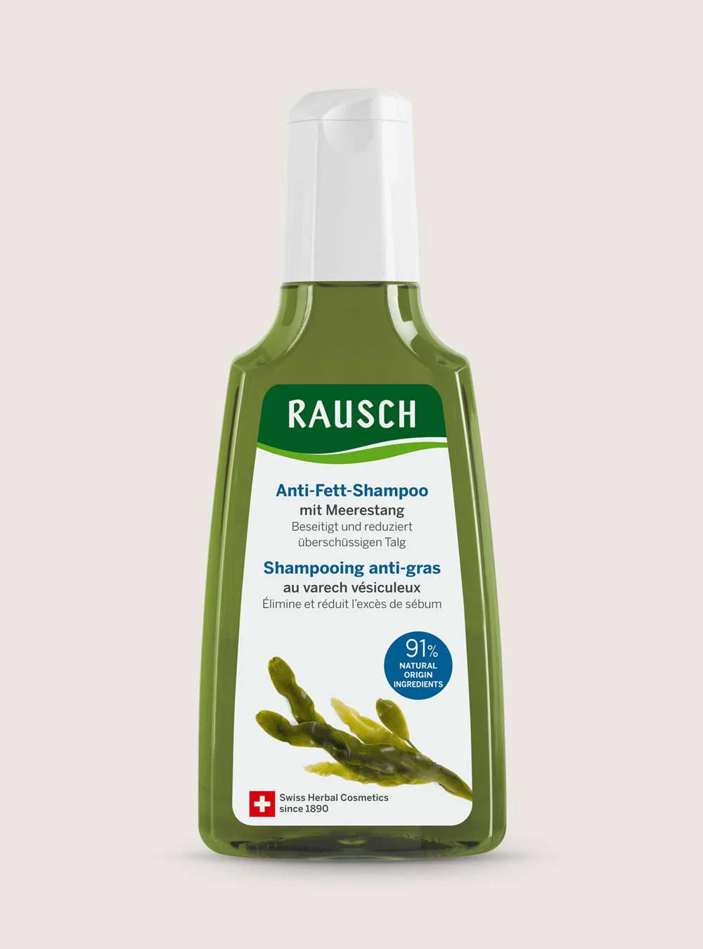 RAUSCH Anti-grease shampoo With seaweed - 200ml | راوش شامبو للشعر وفروة الرأس الدهنية - 200 مل