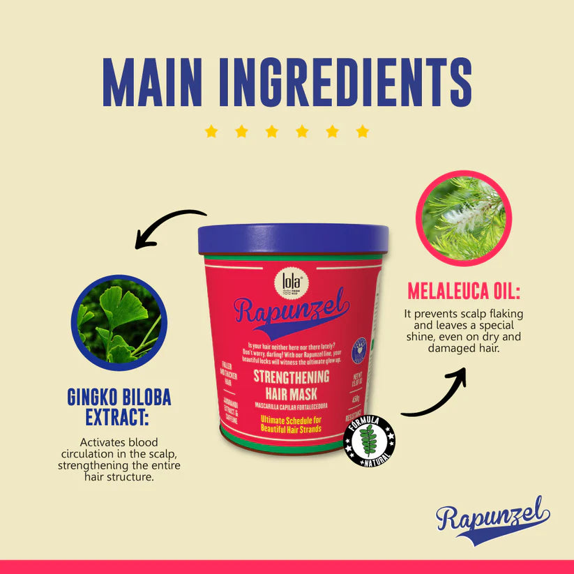 Lola from Rio Rapunzel Strengthening Hair Mask - 450g | لولا فروم ريو ماسك مقوي للشعر - 450 غرام