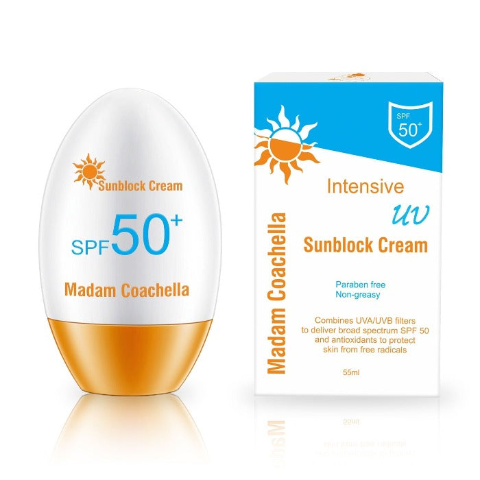 Madam Coachella Sunblock Cream Spf50 - 55ml | مدام كوتشيلا كريم واقي شمسي spf50 - 55 مل