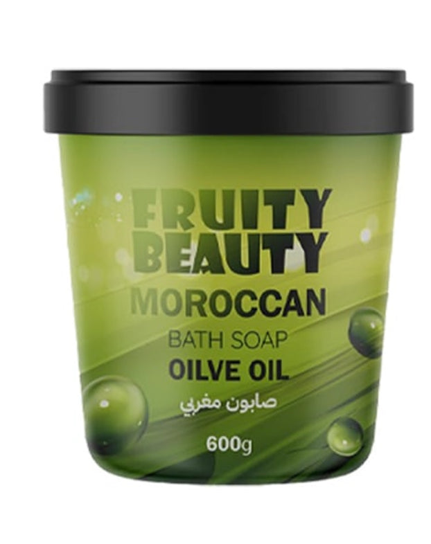 FRUITY BEAUTY Moroccan Bath Soap Oilve Oil - 600g | فروتي بيوتي صابون الحمام المغربي بزيت الزيتون - 600 غرام