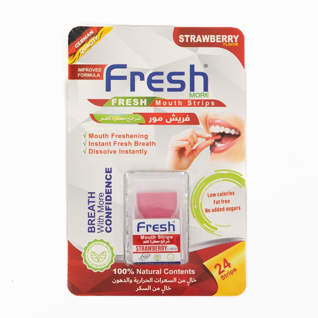 Fuwei Fresh Strawberry Breath 24 Strips | فيوي فريش شرائط إنعاش الفم بنكهة الفراولة – 24 شريحة