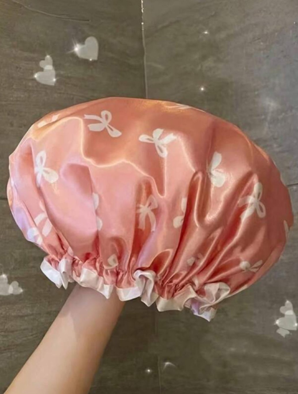Double-Layer Waterproof Bath Cap _ 1pcs | غطاء استحمام مقاوم للماء ذو طبقتين - قطعة واحدة