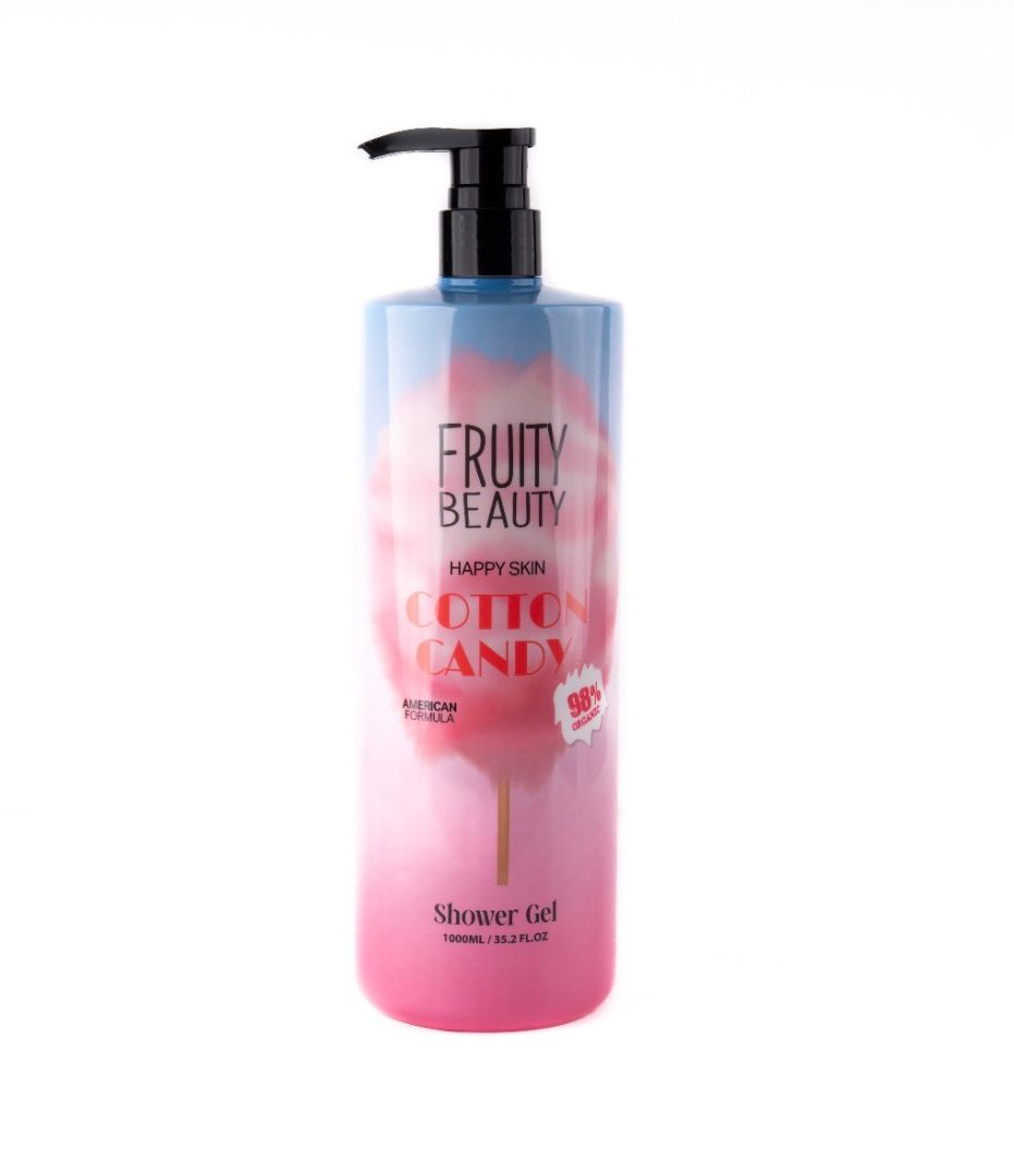 FRUITY BEAUTY Happy Skin Cotton Candy Shower Gel - 1000ml | فروتي بيوتي شاور جيل برائحة الحلوى - 1000 مل