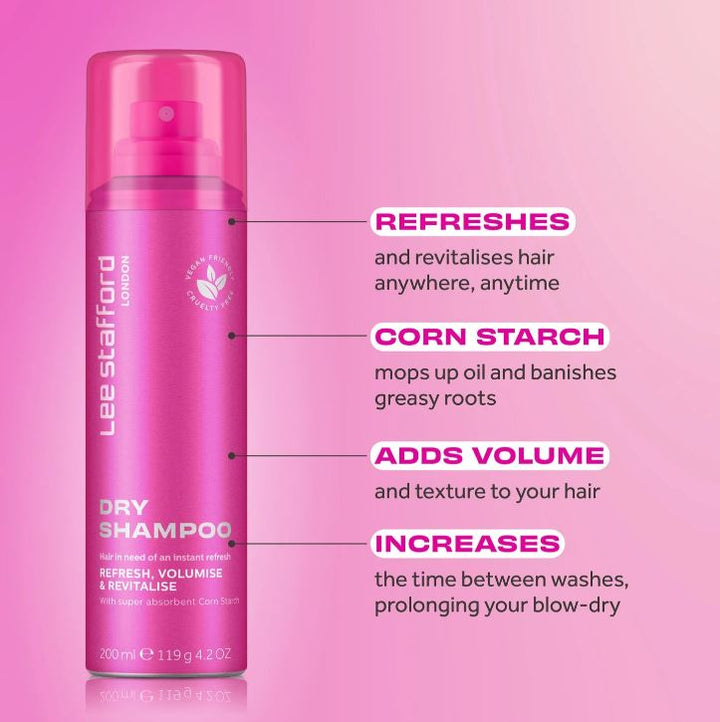 Lee Stafford Dry shampoo for hair - 200ml | لي ستافورد شامبو جاف - 200 مل