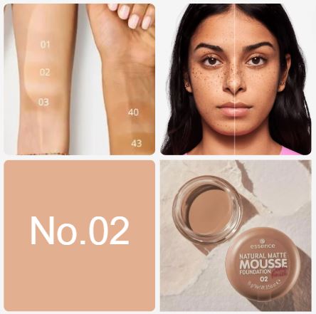 Essence Natural Matte Mousse Foundation - 16g | ايسنس كريم أساس رغوي - 16 غرام