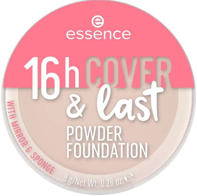 Essence 16H Cover & Last Powder Found | ايسنس كريم أساس بودرة مضغوطة عالي التغطية يدوم 16 ساعة