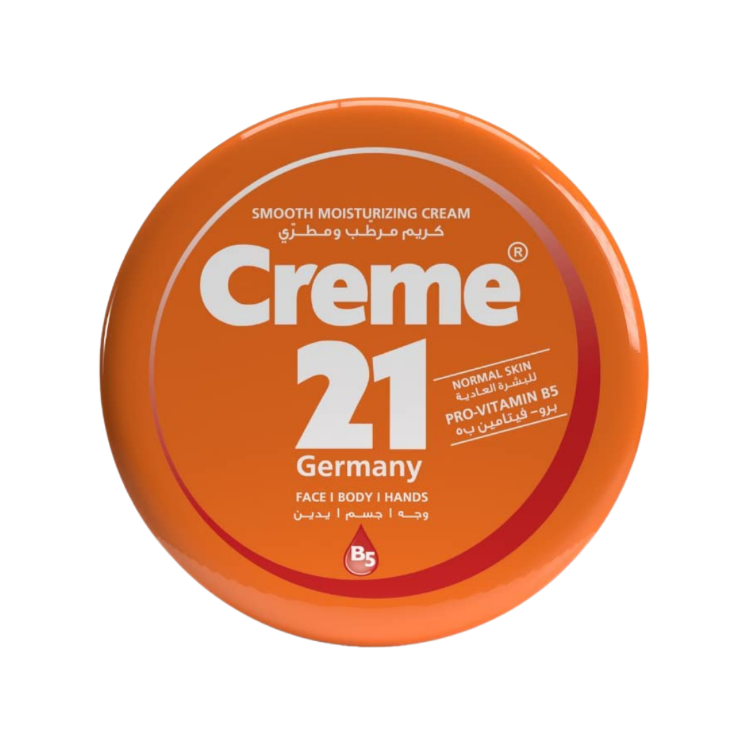 Creme 21 smooth moisturizing cream tin with Pro-Vitamin B5 for normal skin, face body hands