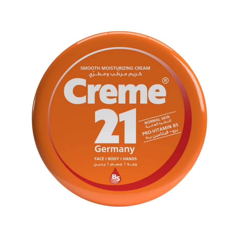 Creme 21 smooth moisturizing cream tin with Pro-Vitamin B5 for normal skin, face body hands