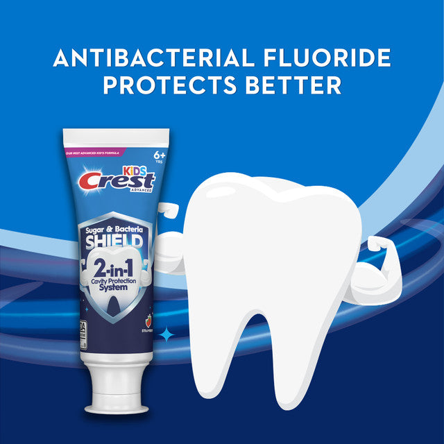 Crest Kids Sugar & Bacteria Shield Toothpaste - 116g | كريست معجون أسنان للأطفال 2 في 1 - 116 غرام