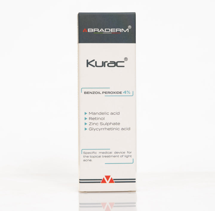 BRADERM Kurac Benzoyl Peroxide 4% - 30ml | براديرم كريم بنزويل بيروكسايد 4% - 30 مل