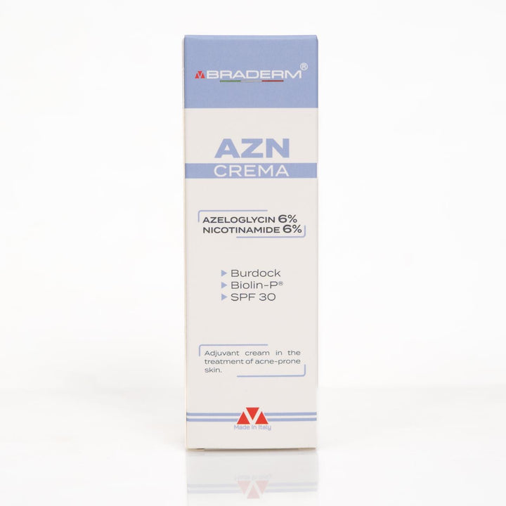 BRADERM Azn Crema Azeloglycin 6% Nicotinamide 6% - 30ml | براديرم كريم لعلاج حب الشباب الازيلوغلايسين والنيكوتيناميد - 30 مل