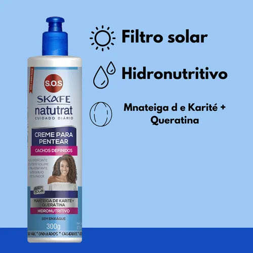 Skafe Natutrat Creme Para Pentear Cachos Definidos - 300g | سكاف كريم تصفيف للشعر – (كيراتين طبيعي) – 300 غرام
