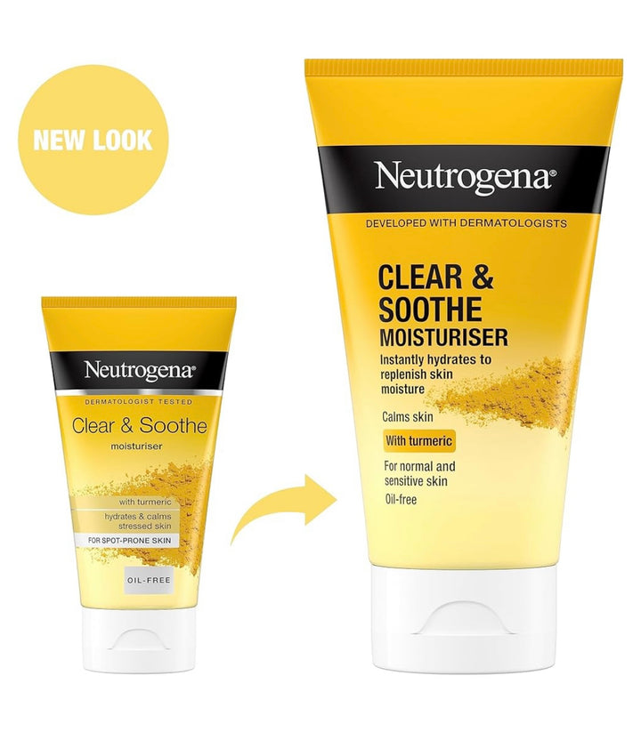 Neutrogena Clear & Soothe Moisturiser With Turmeric - 75ml |نيتروجينا مرطب كلير آند سوث بالكركم - 75 مل