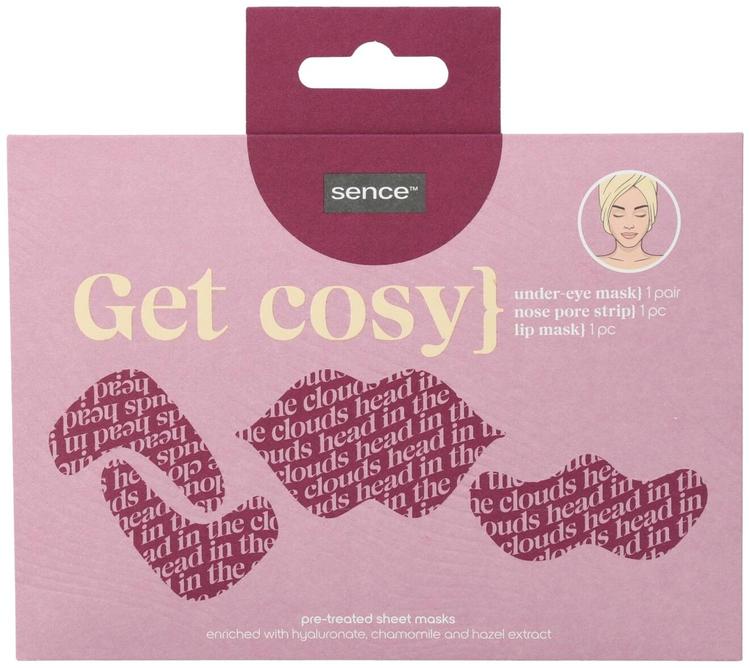 Sence Beauty Get Cosy under eye mask, nose pore strip, lip mask | سينس بيوتي مجموعة أقنعة الوجه