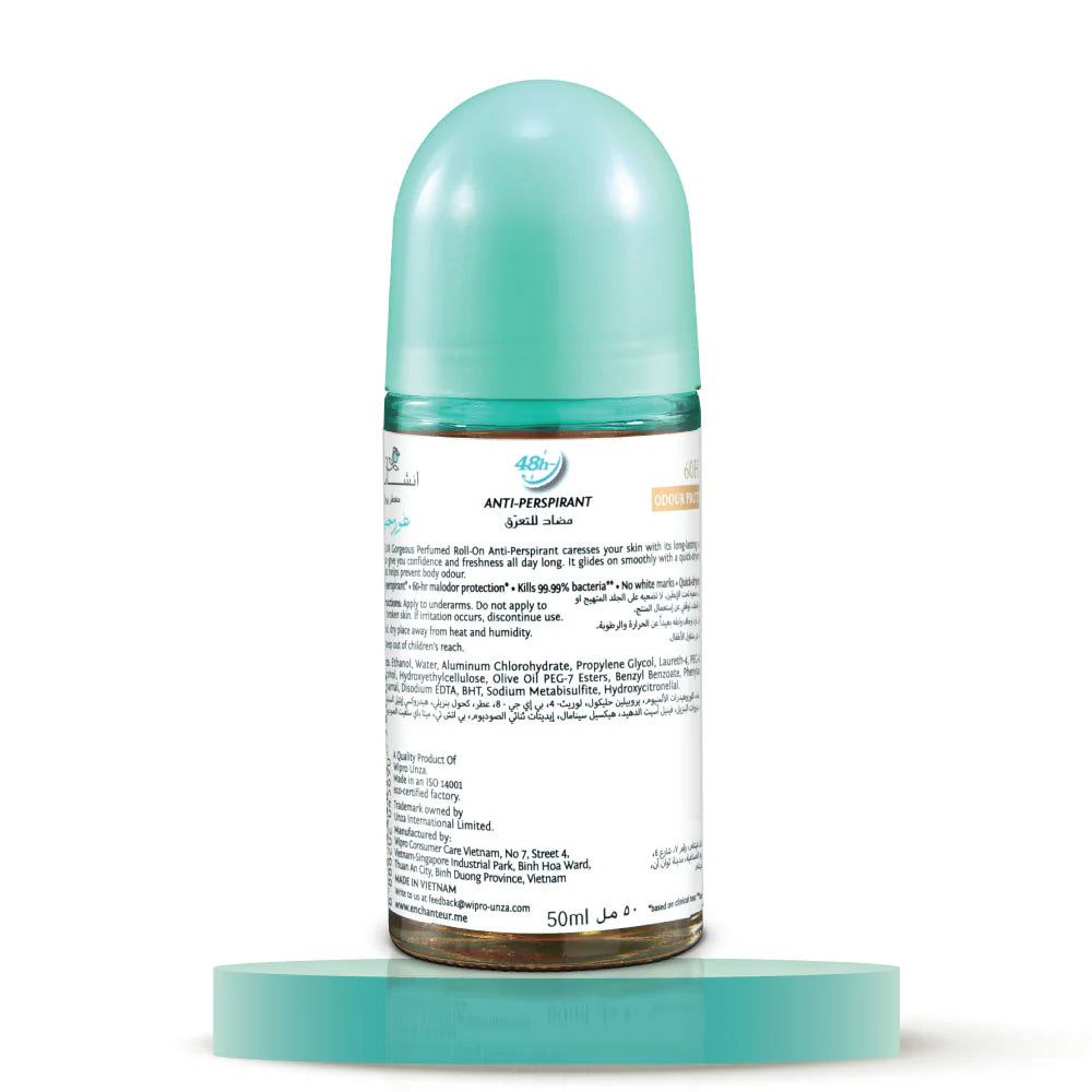 Enchanteur Gorgeous Perfumed Roll-On Deo 48H - 50ml| انشانتر مزيل تعرق رول  أون  يدوم 48 ساعة -50 مل