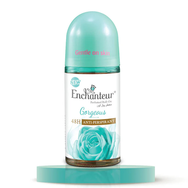 Enchanteur Gorgeous Perfumed Roll-On Deo 48H - 50ml| انشانتر مزيل تعرق رول  أون  يدوم 48 ساعة -50 مل