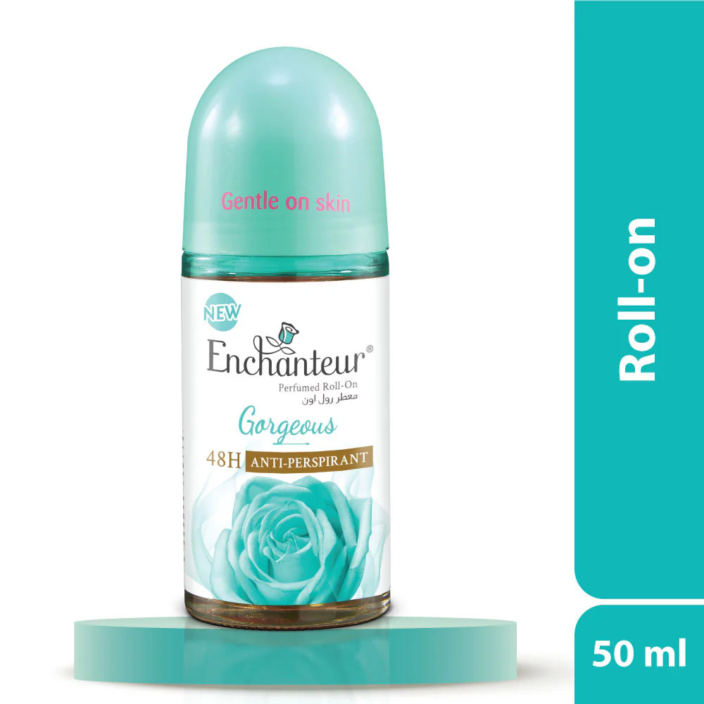 Enchanteur Gorgeous Perfumed Roll-On Deo 48H - 50ml| انشانتر مزيل تعرق رول  أون  يدوم 48 ساعة -50 مل