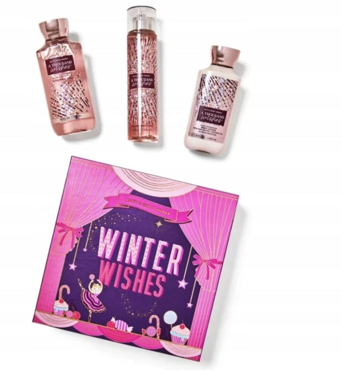 Bath & Body Works A thousand Wishes - pcs3 Full Size | باث اند بودي وركس مجموعة العناية بالجسم - 3 قطع حجم كبير