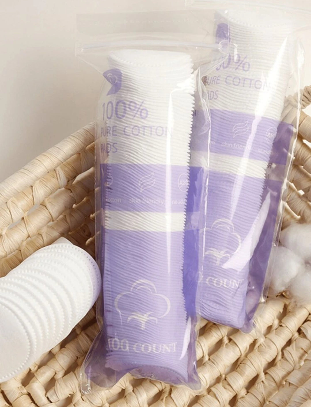 Round Pure  Cotton Pad - 100pcs | أقراص قطن لازالة المكياج - 100 قطعة