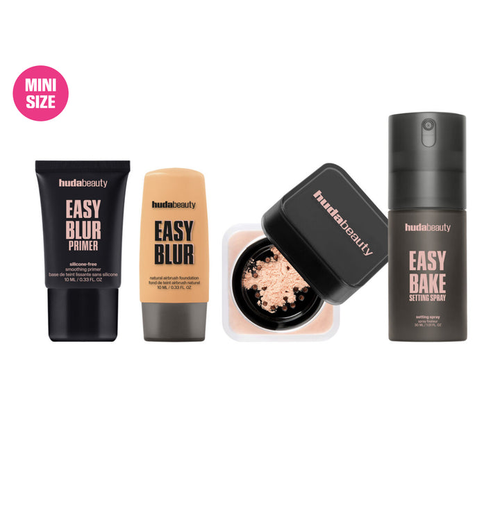Huda Beauty Mini Perfect Blurred Complexion Kit - 4 pcs| هدى بيوتي مجموعة مكياج الوجه الكامل حجم صغير - 4قطع