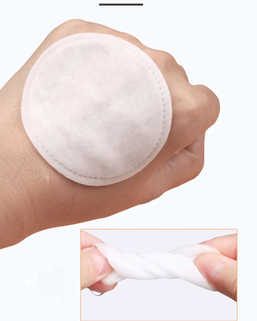 Round Pure  Cotton Pad - 100pcs | أقراص قطن لازالة المكياج - 100 قطعة