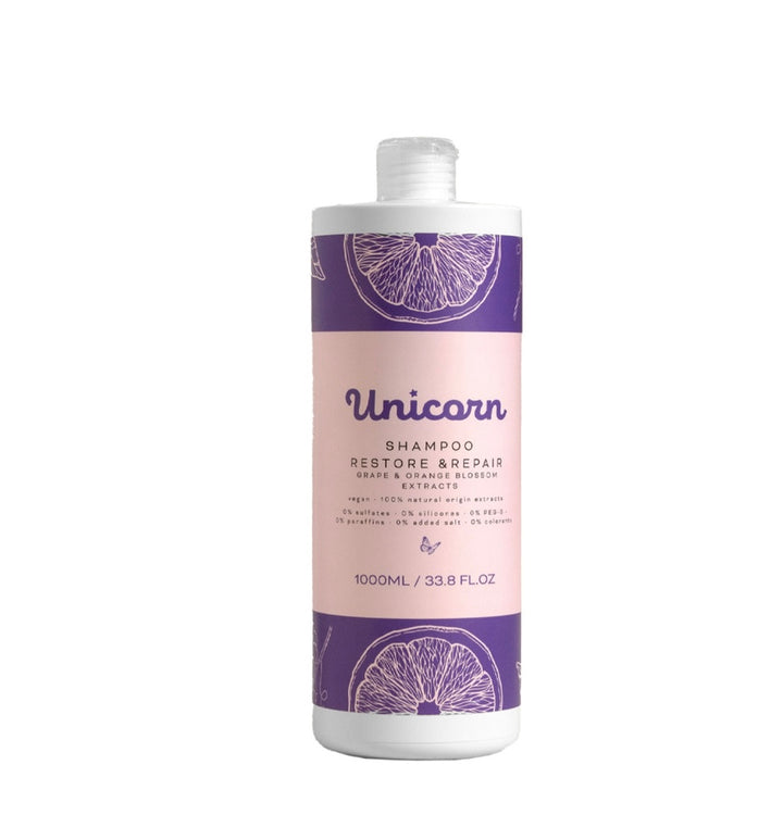 turquaz Unicorn Shampoo Restore & Repair - 1000ml | توركواز شامبو معالج للشعر المتضرر - 1000 مل