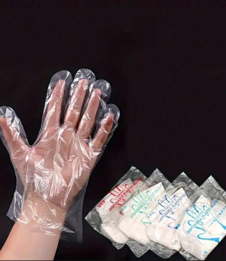 Disposable Plastic Gloves - 100pcs | قفازات بلاستيكية للاستخدام الواحد - 100 قطعة