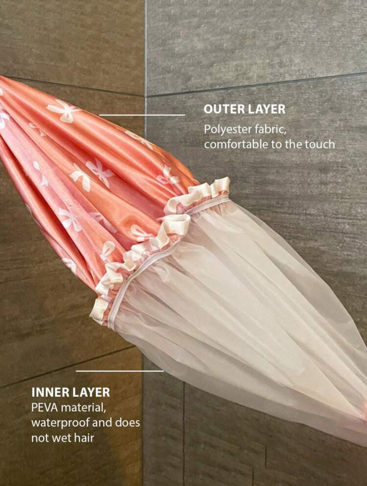 Double-Layer Waterproof Bath Cap _ 1pcs | غطاء استحمام مقاوم للماء ذو طبقتين - قطعة واحدة