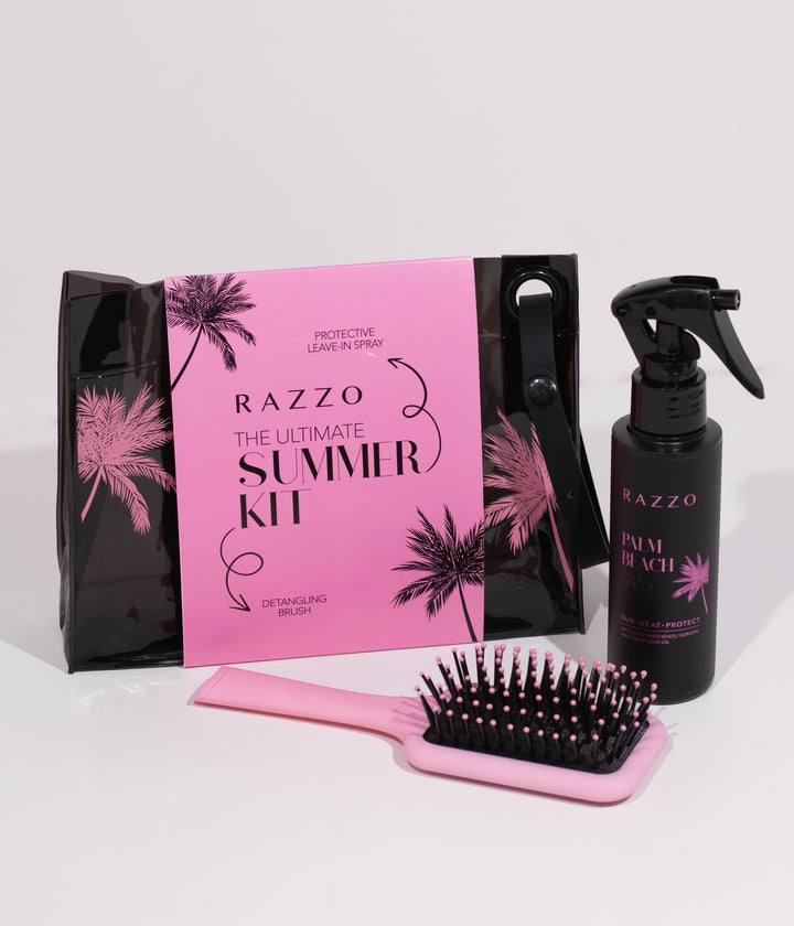 Razzo The Ultimate The Summer Kit ( Protective Leave-in Spray & Detangling Brush ) |  رازو مجموعة للعناية بالشعر