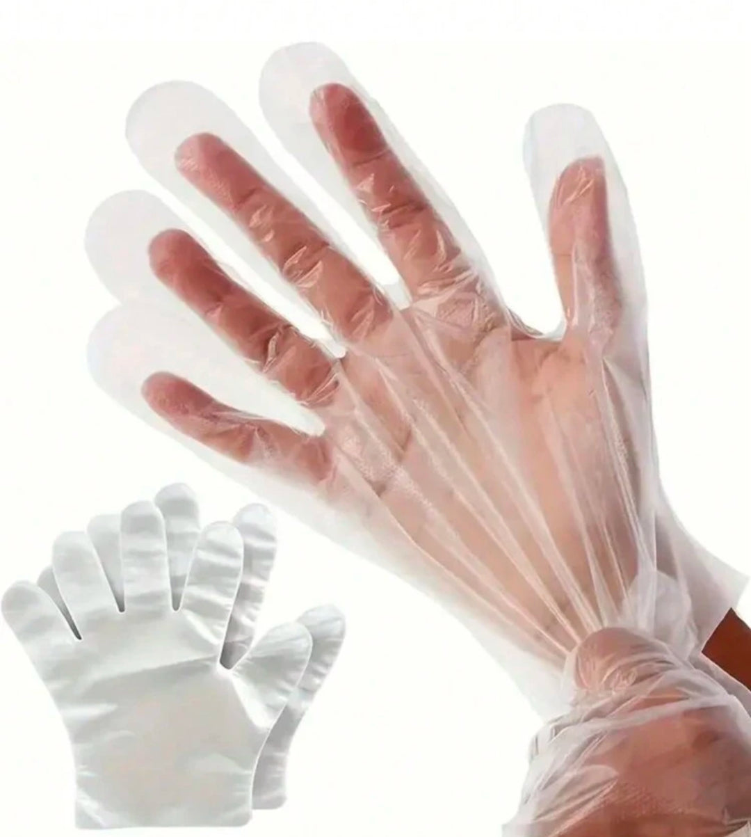 Disposable Plastic Gloves - 100pcs | قفازات بلاستيكية للاستخدام الواحد - 100 قطعة