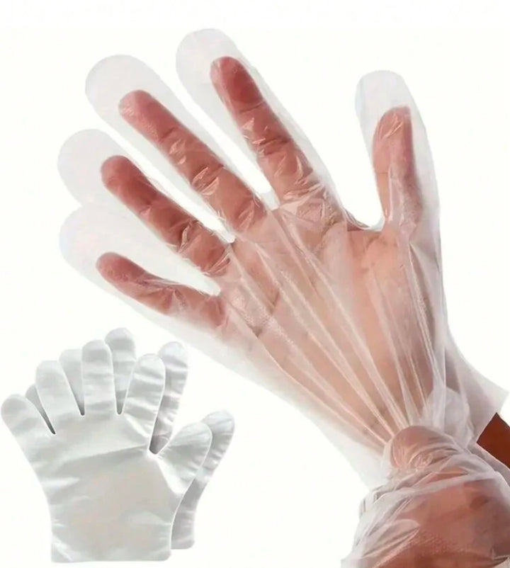 Disposable Plastic Gloves - 100pcs | قفازات بلاستيكية للاستخدام الواحد - 100 قطعة