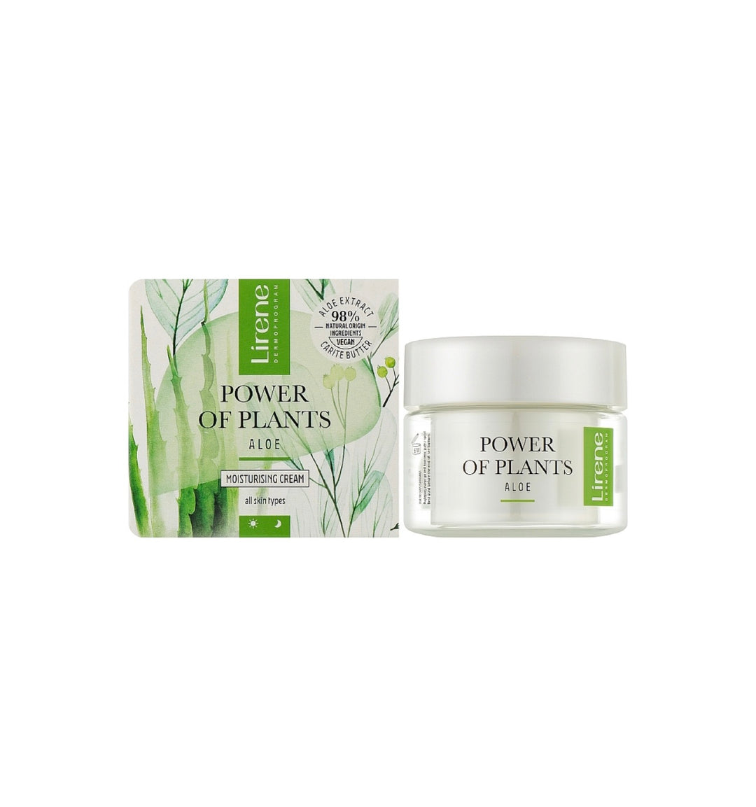 Lirene Power Of Plants Moisturising Cream - Aloe - 50ml |ليرين كريم مرطب للبشرة بالالوفيرا - 50 مل