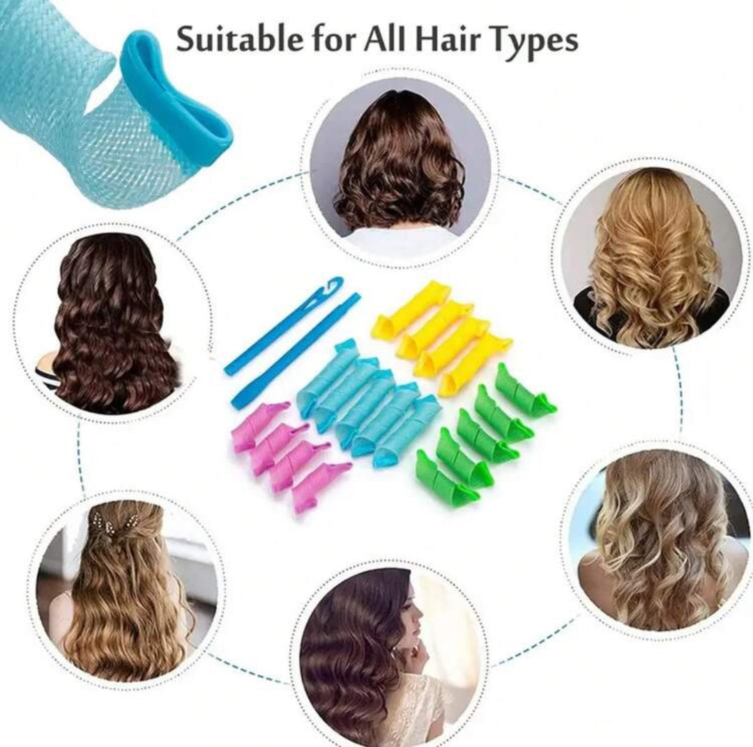Curler Hair Styling Tools - 18pcs | لفائف ملونة للف الشعر و تجعيده - 18 قطعة