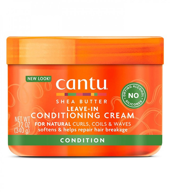 Cantu Shea Butter Natural Hair Repair Leave-In Conditioning Cream - 340g | كانتو كريم ليف ان مرطب للشعر الكيرلي والجاف بزبدة الشيا - 340 غرام
