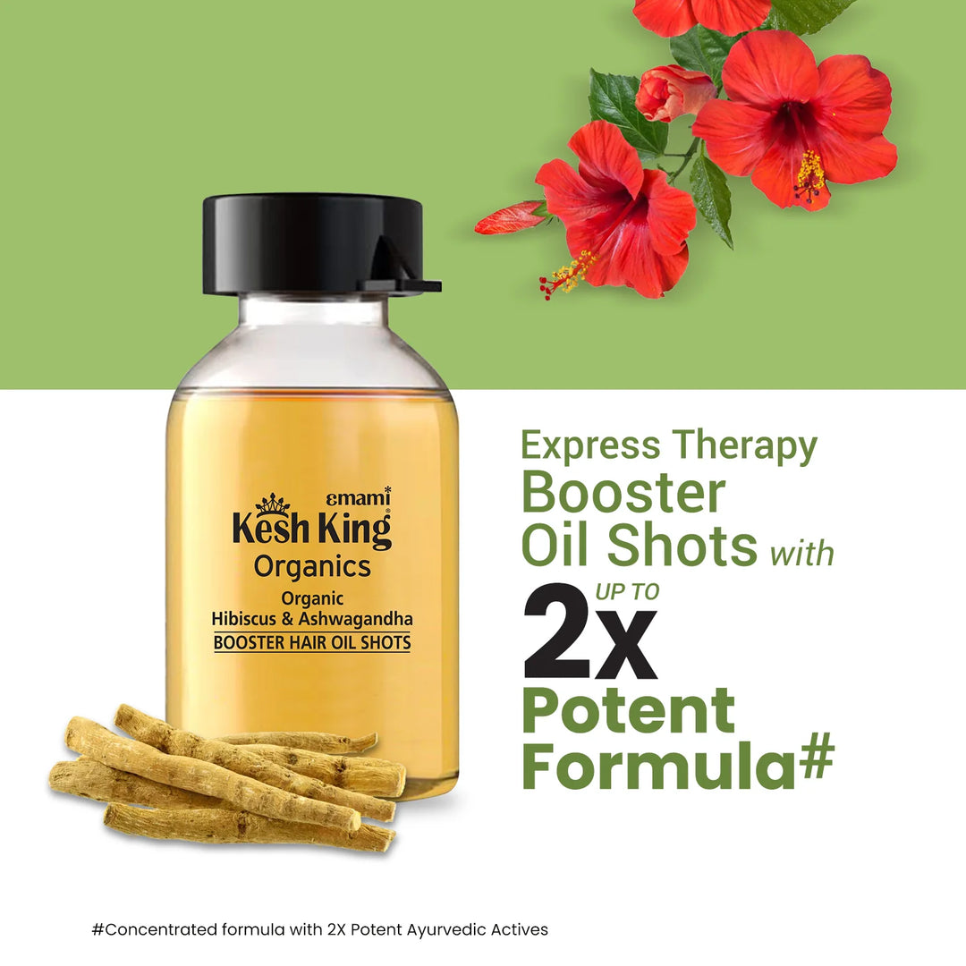 Kesh King Organic Hibiscus & Henna Hair Fall Control - 8Vialsx6ml | كيش كينج زيت للشعر لمنع التساقط - 8 عبوات x 6 مل